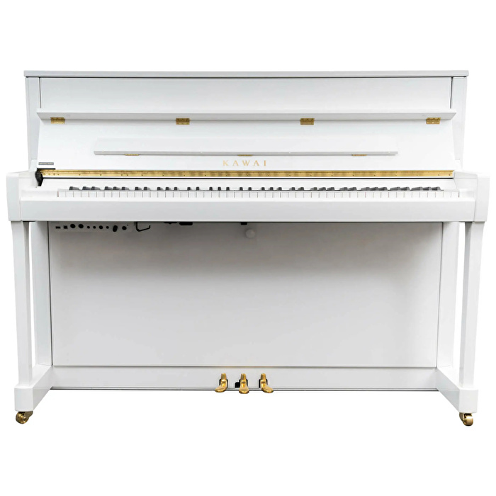 KAWAI K-200 ATX4 WH/P Parlak Beyaz 114 CM Silent Duvar Piyanosu